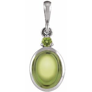 Sterling Silver 6x4 mm Natural Peridot Pendant Ethereal Legacy Boutiques