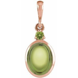 14K Rose 5x3 mm Natural Peridot Pendant Ethereal Legacy Boutiques