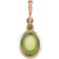 14K Rose 5x3 mm Natural Peridot Pendant Ethereal Legacy Boutiques