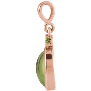 14K Rose 5x3 mm Natural Peridot Pendant Ethereal Legacy Boutiques