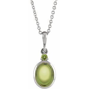 Sterling Silver 5x3 mm Natural Peridot 16-18" Necklace Ethereal Legacy Boutiques