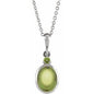 Sterling Silver 8x6 mm Natural Peridot 16-18" Necklace Ethereal Legacy Boutiques