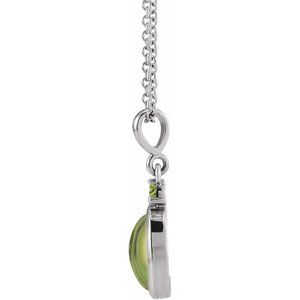 Sterling Silver 8x6 mm Natural Peridot 16-18" Necklace Ethereal Legacy Boutiques