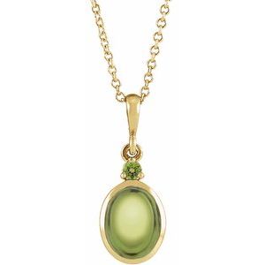 14K Yellow 5x3 mm Natural Peridot 16-18" Necklace Ethereal Legacy Boutiques