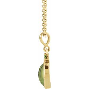 14K Yellow 8x6 mm Natural Peridot 16-18" Necklace Ethereal Legacy Boutiques