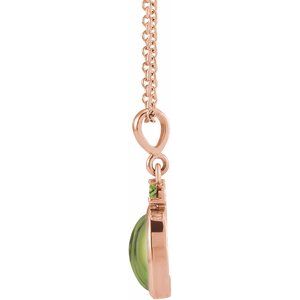 14K Rose 8x6 mm Natural Peridot 16-18" Necklace Ethereal Legacy Boutiques