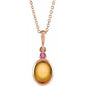 14K Rose 5x3 mm Natural Citrine & Natural Pink Tourmaline 16-18" Necklace Ethereal Legacy Boutiques