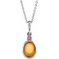 Sterling Silver 8x6 mm Natural Citrine & Natural Pink Tourmaline 16-18" Necklace Ethereal Legacy Boutiques