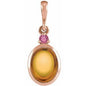 14K Rose 5x3 mm Natural Citrine & Natural Pink Tourmaline Pendant Ethereal Legacy Boutiques
