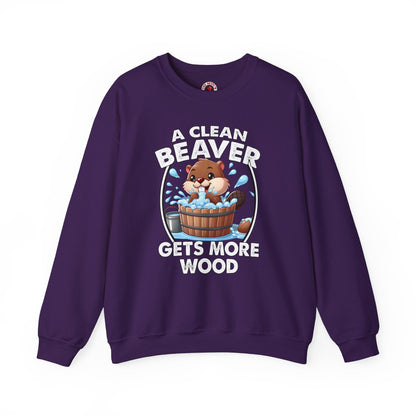 A Clean Beaver Gets More Wood Crewneck Sweatshirt The Devil's Pickle