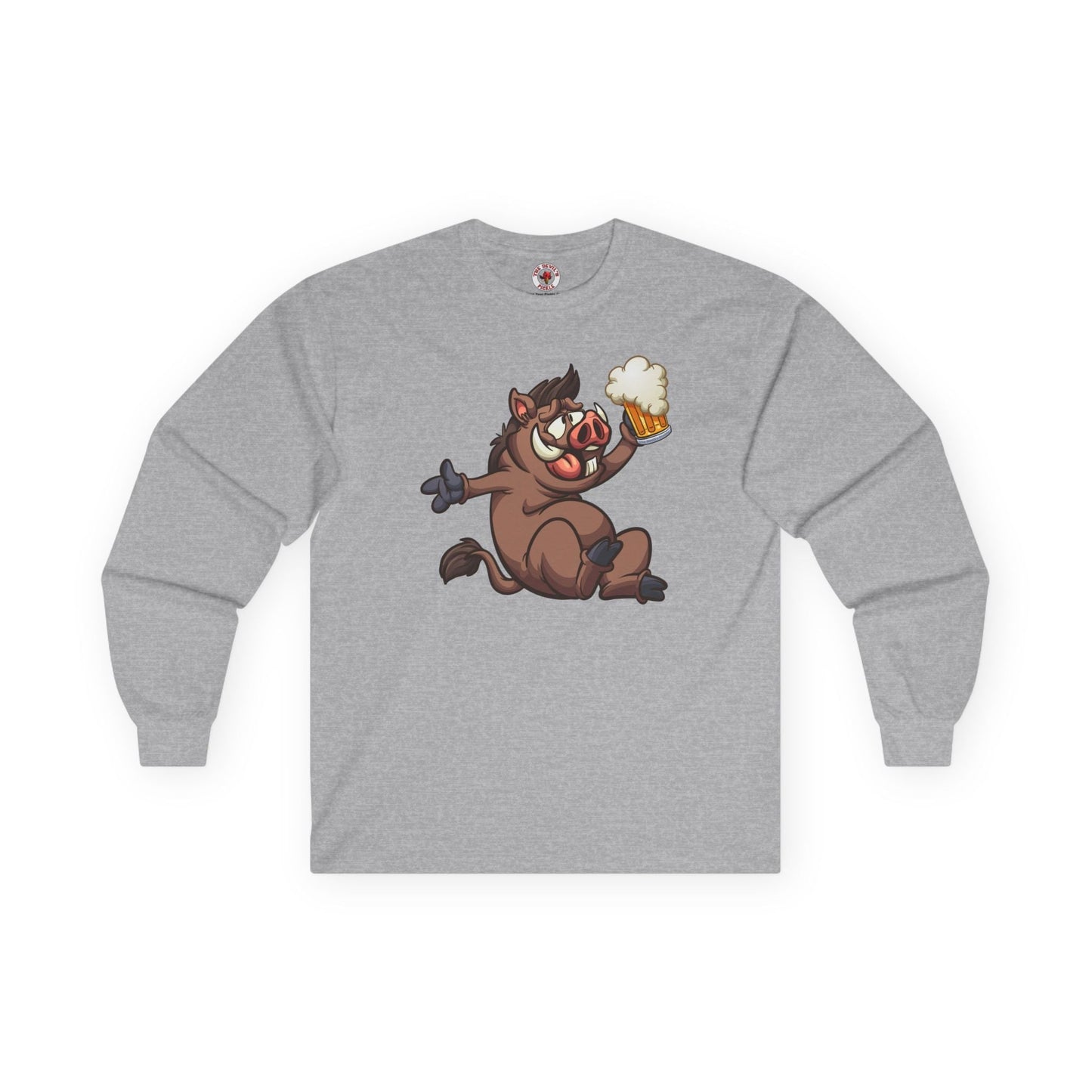 Beer Drinking Boar Long Sleeve Tee The Devil's Pickle