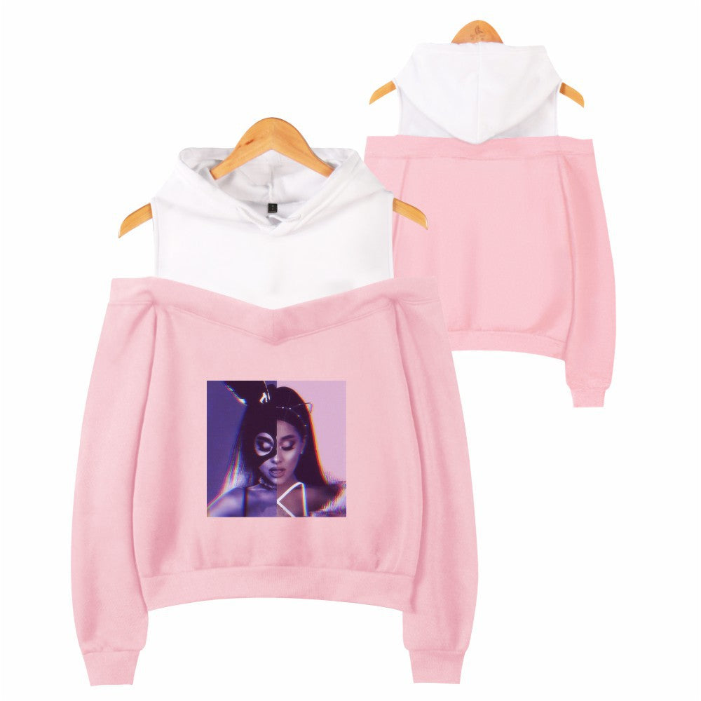 Off-shoulder hooded sweatshirt See size chart under “more details” The Fashion Celestial