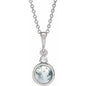 Sterling Silver 6 mm Natural Moss Agate & .03 CTW Natural Diamond 16-18" Necklace Ethereal Legacy Boutiques