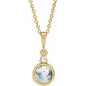 14K Yellow 6 mm Natural Moss Agate & .03 CTW Natural Diamond 16-18" Necklace Ethereal Legacy Boutiques