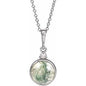 Sterling Silver 8 mm Natural Moss Agate & .03 CTW Natural Diamond 16-18" Necklace Ethereal Legacy Boutiques