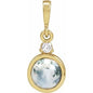 14K Yellow 6 mm Natural Moss Agate & .03 CTW Natural Diamond Pendant Ethereal Legacy Boutiques