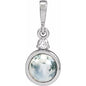 Sterling Silver 6 mm Natural Moss Agate & .03 CTW Natural Diamond Pendant Ethereal Legacy Boutiques