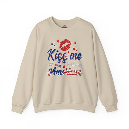 Kiss Me I Am An American Crewneck Sweatshirt The Devil's Pickle