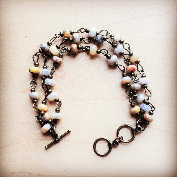 'Natural Agate triple strand bracelet Shop Style & More | Fresh Looks, Everyday Deals & Free Shipping