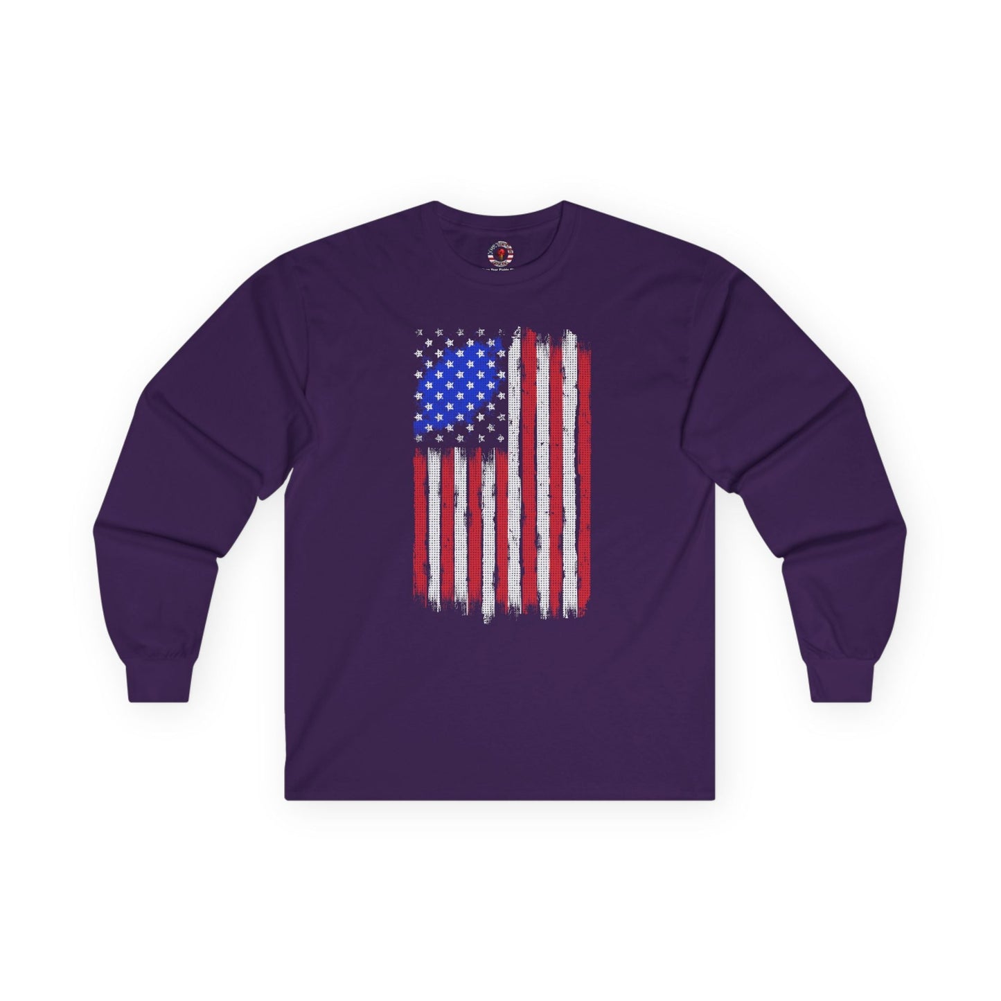 Tattered American Flag  Long Sleeve Tee The Devil's Pickle