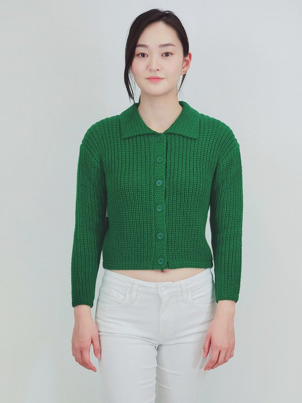 Button Down Vintage Crop Sweater Cardigan w/Collar Shop Style & More | Fresh Looks, Everyday Deals & Free Shipping