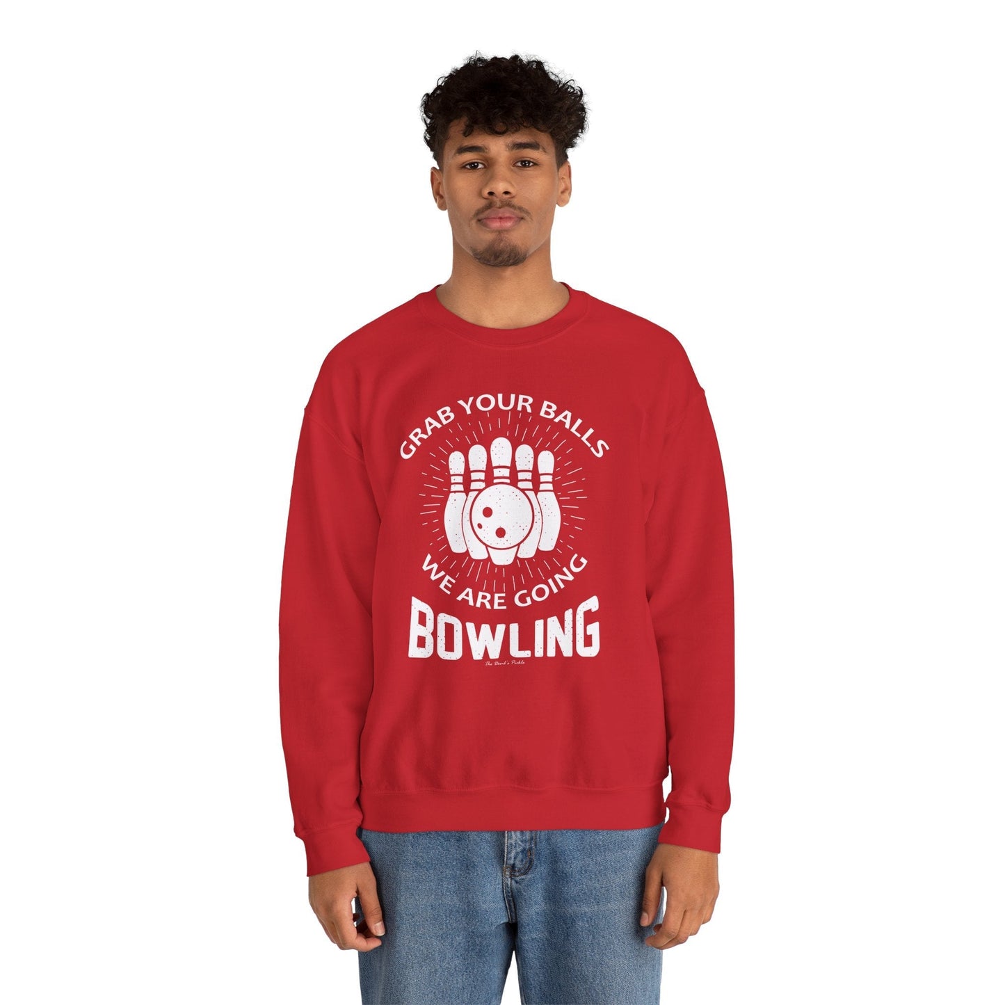 Grab Your Balls We Are Going Bowling Crewneck Sweatshirt The Devil's Pickle