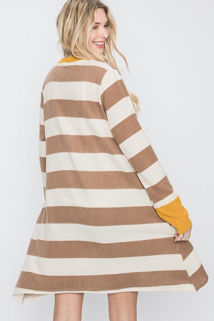 Open Front Striped Draped Cardigan Shop Style & More | Fresh Looks, Everyday Deals & Free Shipping