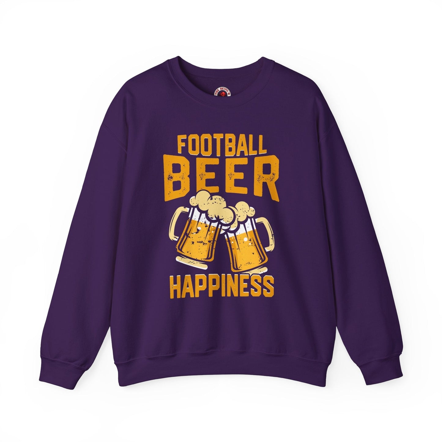 Football Beer and Happiness Crewneck Sweatshirt The Devil's Pickle