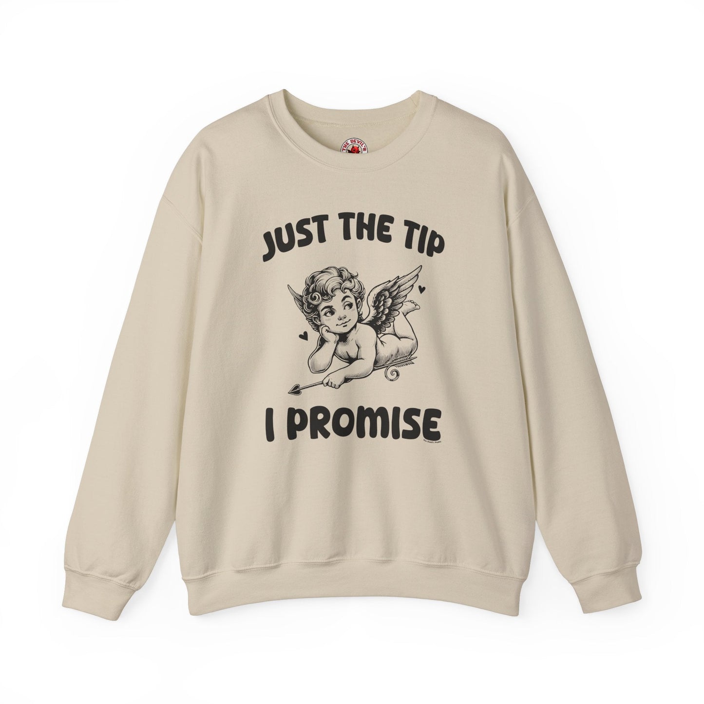Just The Tip I Promise V-Day Crewneck Sweatshirt The Devil's Pickle