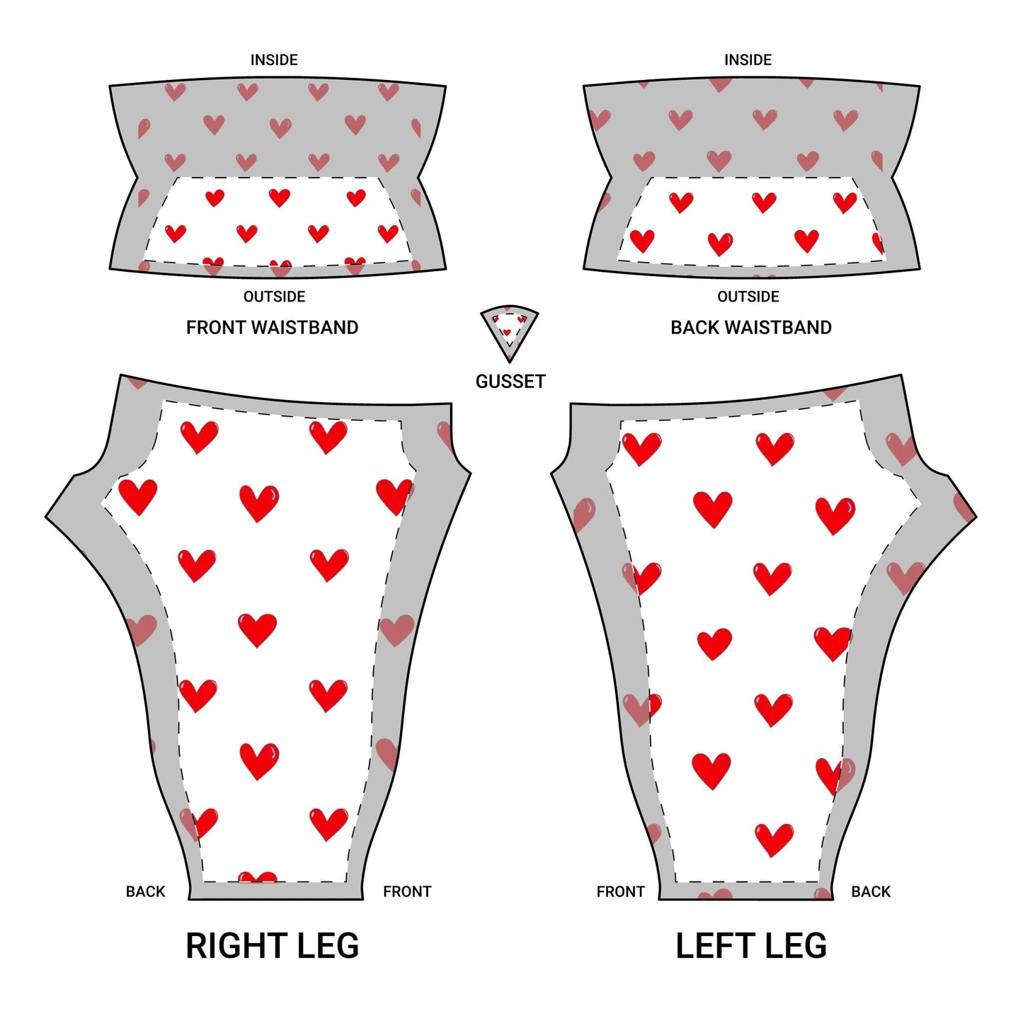 Love Your Workout Womens White Yoga Pants with Red Hearts Country in My Heart