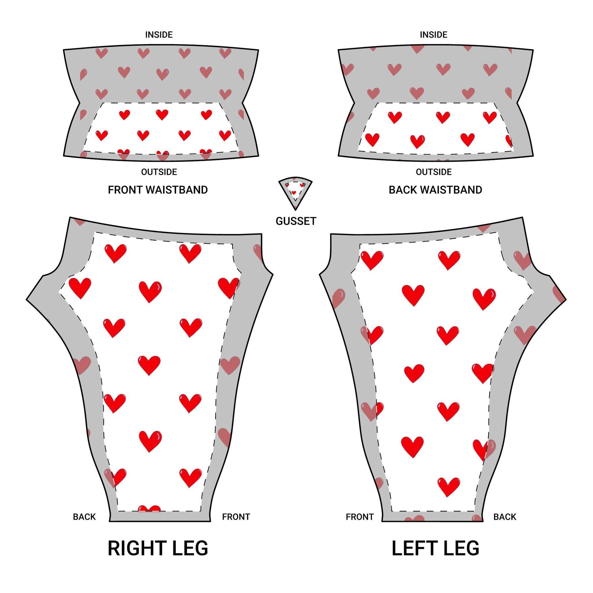 Love Your Workout Womens White Yoga Pants with Red Hearts Country in My Heart