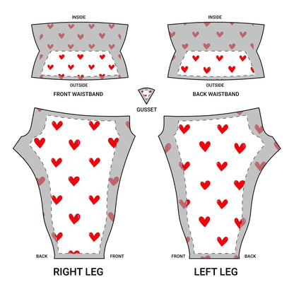 Love Your Workout Womens White Yoga Pants with Red Hearts Country in My Heart