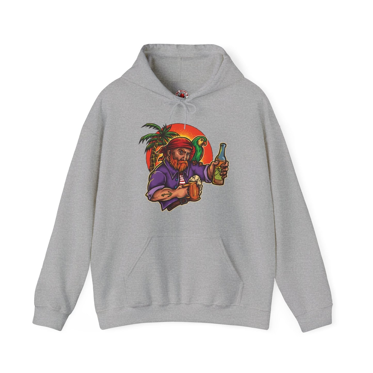 Sunset Pirate Beer Hooded Sweatshirt The Devil's Pickle