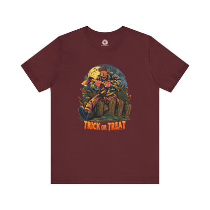 Axe Wielding Zombie Trick or Treat T-Shirt The Devil's Pickle