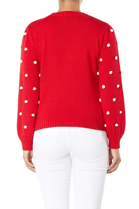 Pom Pom Crochet Polka Dot Round Neck Sweater Top Shop Style & More | Fresh Looks, Everyday Deals & Free Shipping
