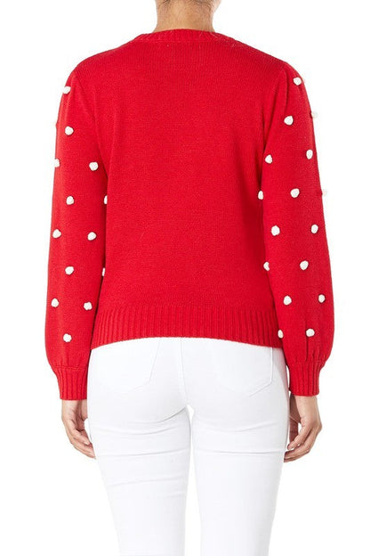 Pom Pom Crochet Polka Dot Round Neck Sweater Top Shop Style & More | Fresh Looks, Everyday Deals & Free Shipping
