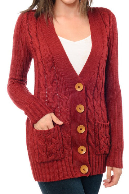 Cable Knitted Cardigan Sweater with Pockets Shop Style & More | Fresh Looks, Everyday Deals & Free Shipping
