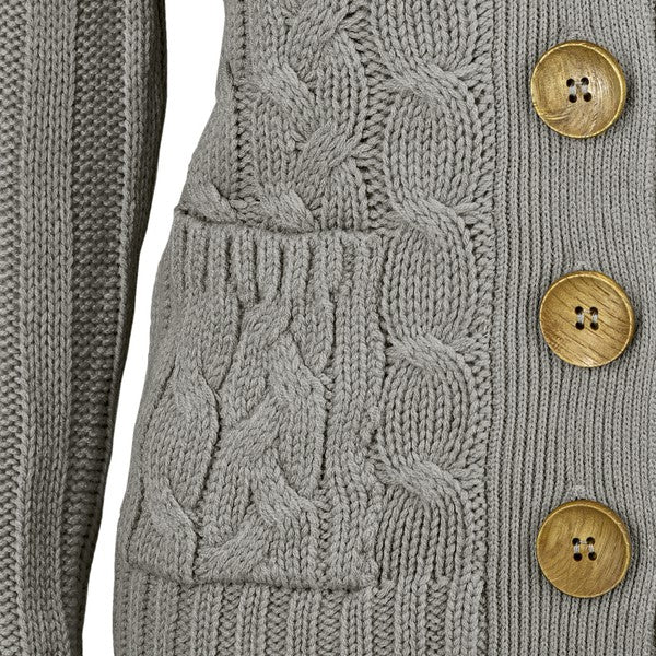 Cable Knitted Cardigan Sweater with Pockets Shop Style & More | Fresh Looks, Everyday Deals & Free Shipping