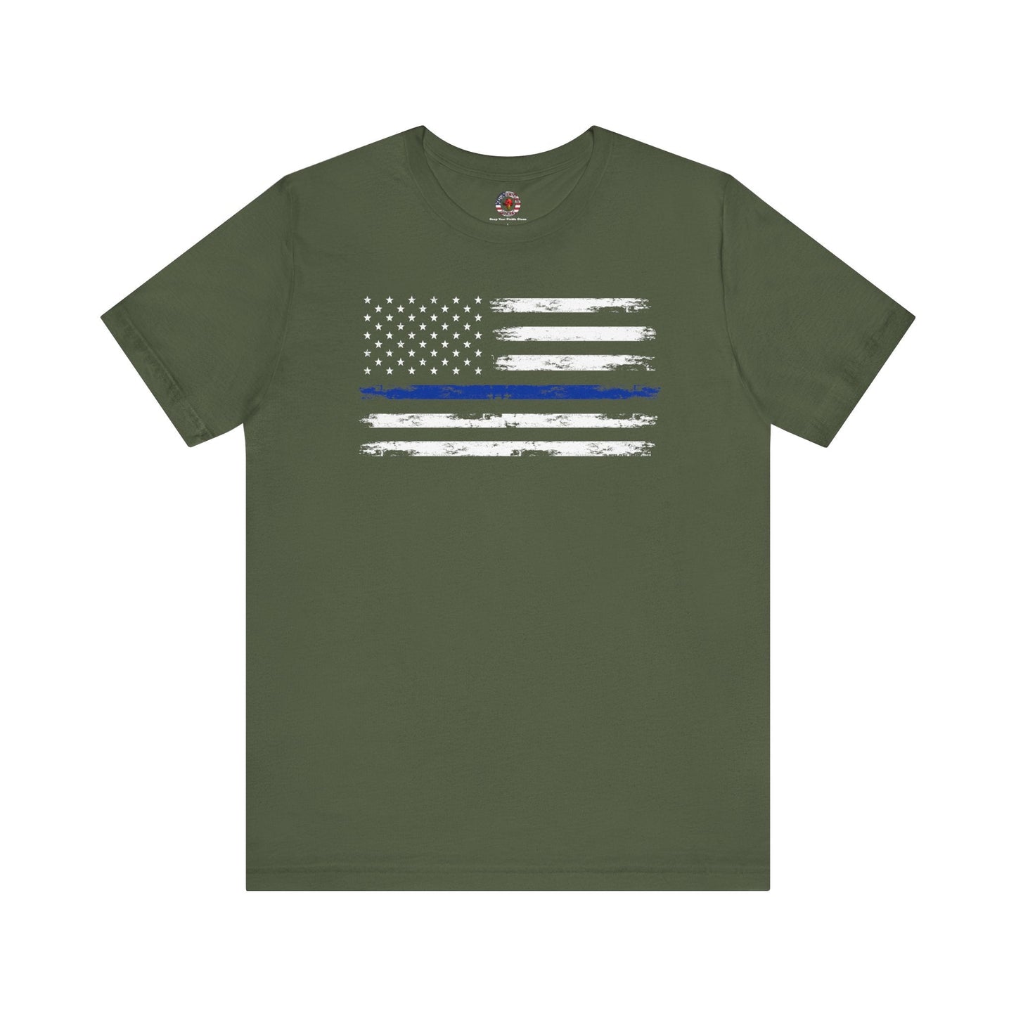 Thin Blue Line American Flag T-Shirt The Devil's Pickle