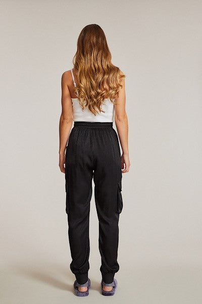 Textured satin cargo pants See size chart under “more details” The Fashion Celestial