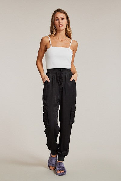 Textured satin cargo pants See size chart under “more details” The Fashion Celestial