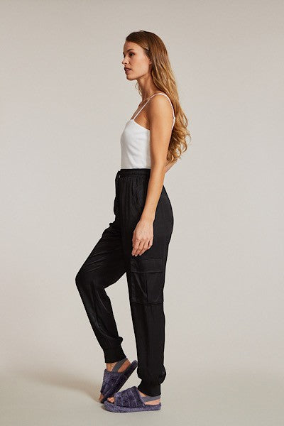 Textured satin cargo pants See size chart under “more details” The Fashion Celestial