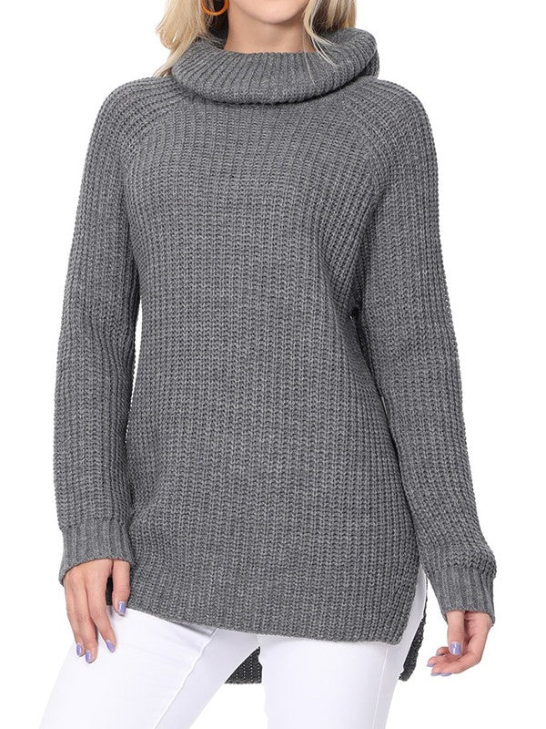 Turtleneck Oversized Waffle Knit Tunic Sweater Shop Style & More | Fresh Looks, Everyday Deals & Free Shipping