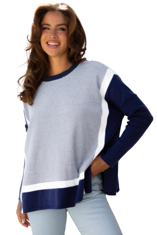 Stripe Colorblock Patchwork Dolman Sleeve Sweater Shop Style & More | Fresh Looks, Everyday Deals & Free Shipping