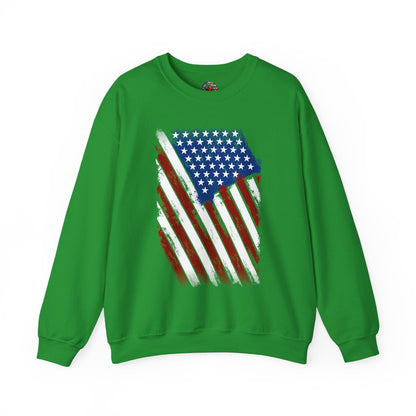 Distressed American Flag Crewneck Sweatshirt The Devil's Pickle