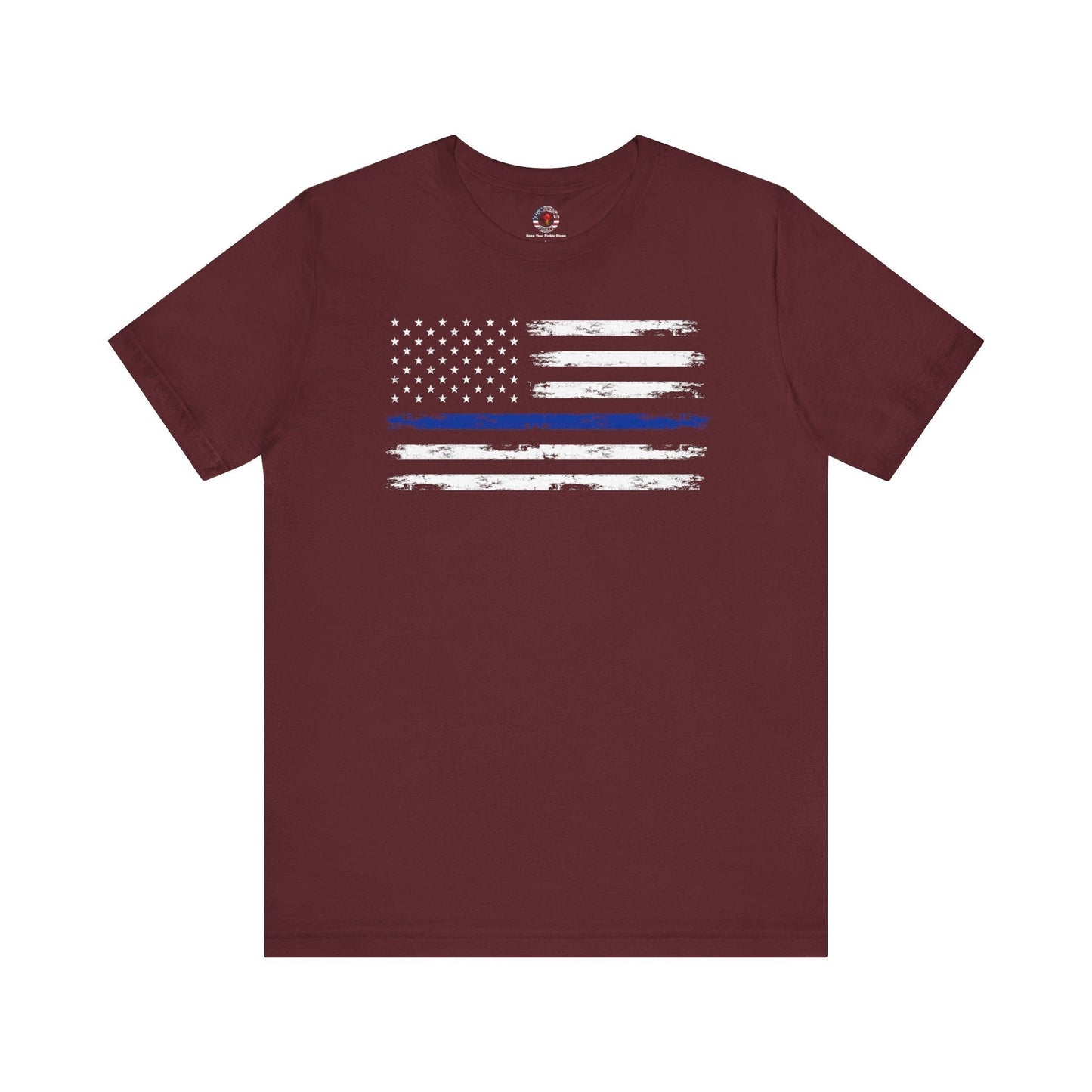 Thin Blue Line American Flag T-Shirt The Devil's Pickle