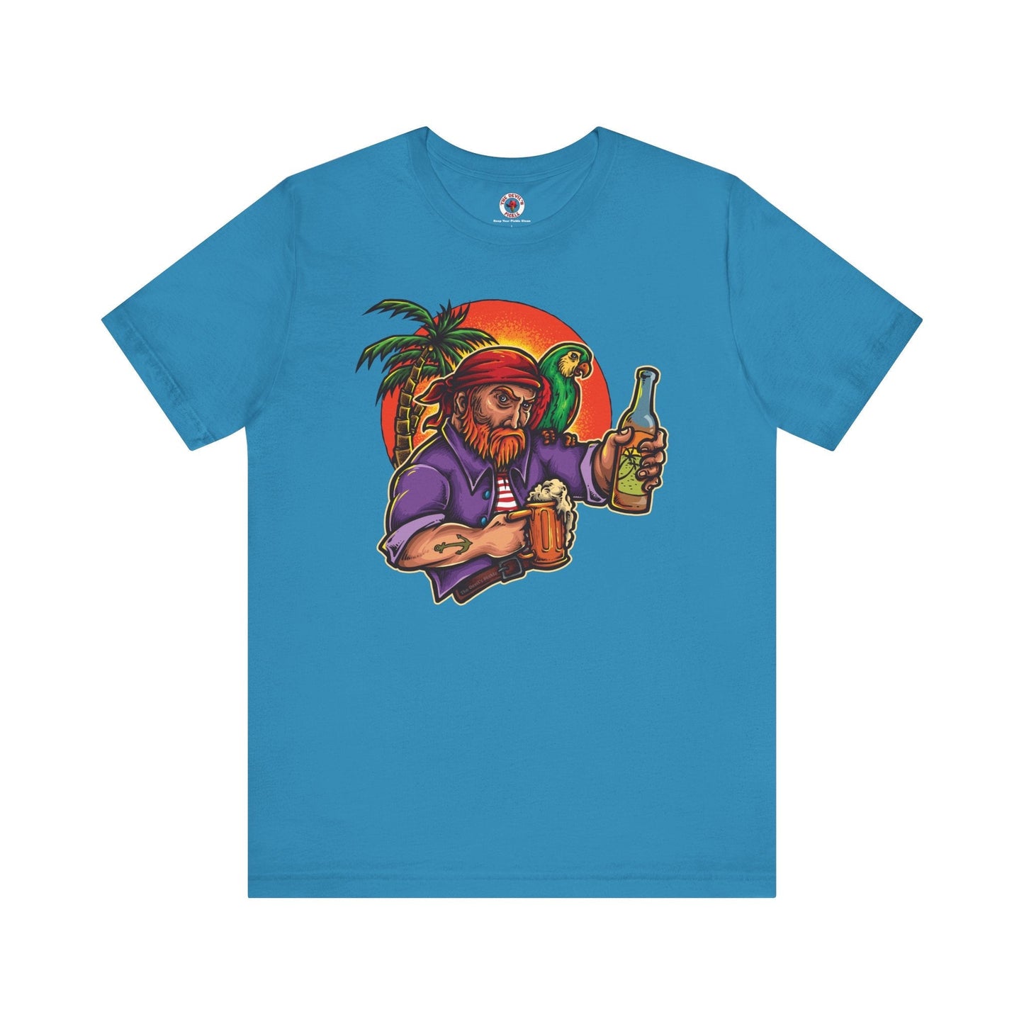 Sunset Pirate Beer T-Shirt The Devil's Pickle
