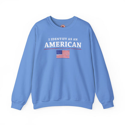 I Identify As An American Crewneck Sweatshirt The Devil's Pickle