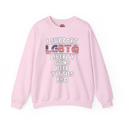 I Support LGBTQ Crewneck Sweatshirt The Devil's Pickle