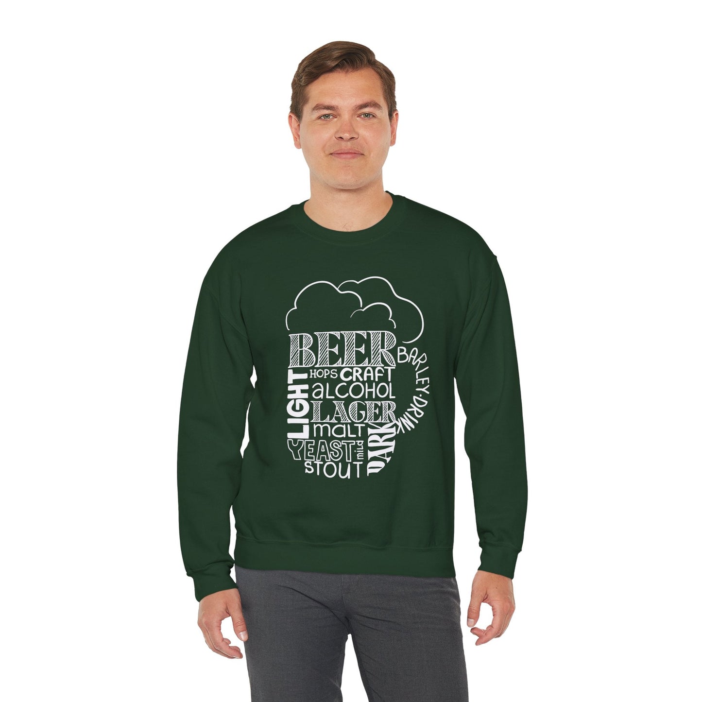Beer Mug Of Words Crewneck Sweatshirt The Devil's Pickle